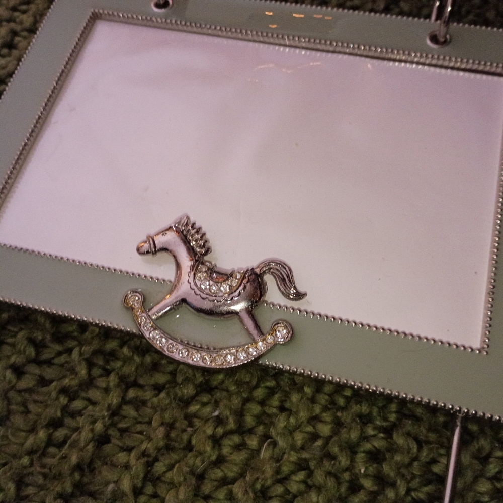 Ashleigh Manor Tiffany Color with rhinestone pony vintage baby album frame